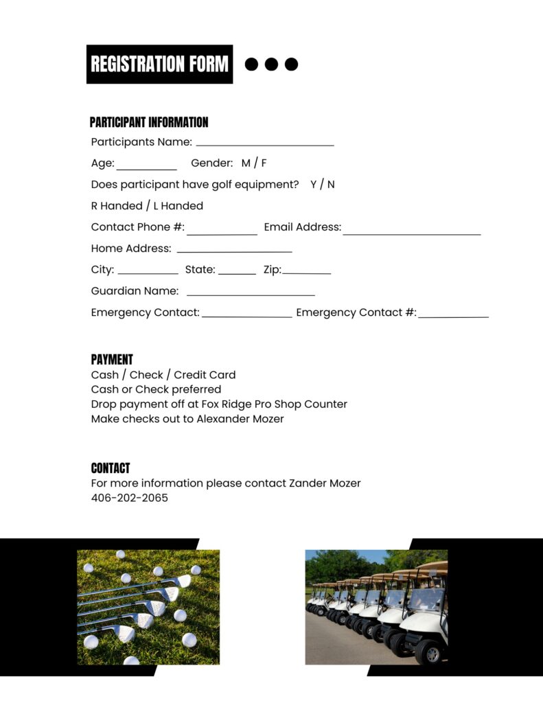 Junior Golf 2025 Registration